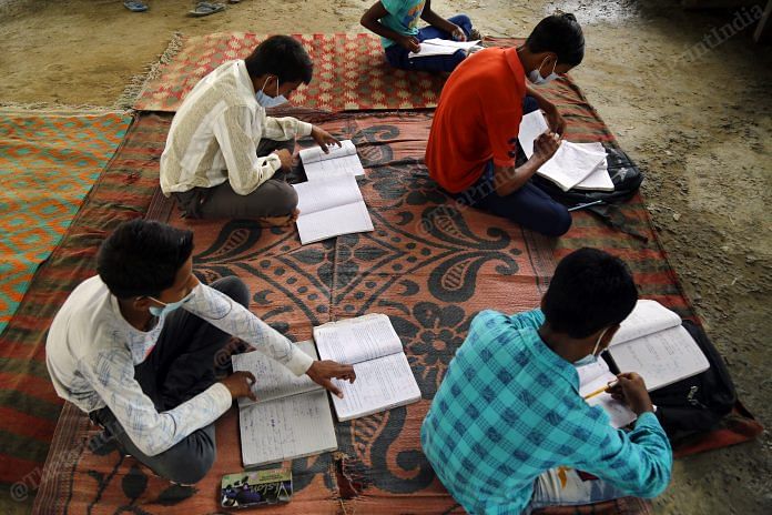 Students have to write weekly tests | Photo: Suraj Singh Bisht | ThePrint