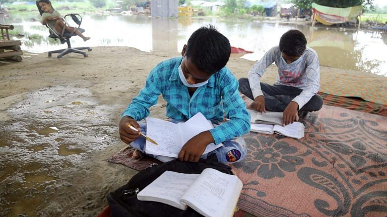 Under a Delhi metro flyover, 25-year-old teaches children who can’t afford online classes