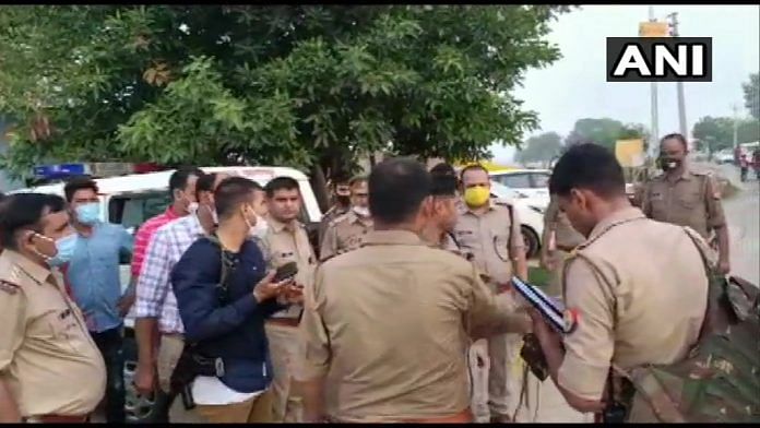 UP Police at the encounter site in Kanpur | ANI