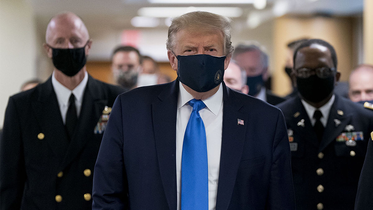 Photo Op To Biden Finished How Us Reacted As Trump Wore Mask In Public For First Time