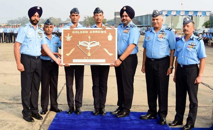Then Air Chief Marshal B.S. Dhanoa at the September 2019 resurrection ceremony for 17 Squadron, which will operate the first batch of Rafale jets, at Ambala air base | Twitter | @IAF_MCC