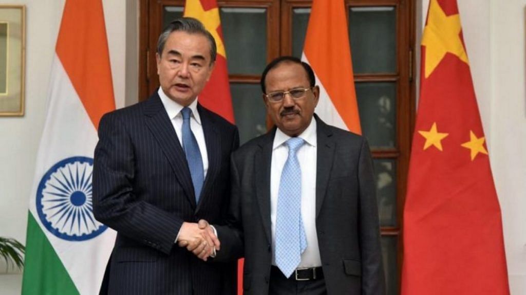 State Councillor and Chinese Foreign Minister Wang Yi with National Security Advisor Ajit Doval at the 22nd meeting of Special Representatives (SR) for India-China Boundary Question, in New Delhi last December | ANI file