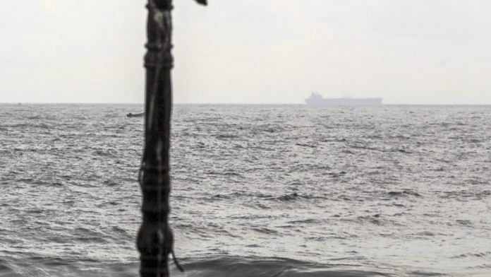 File photo of a ship seen off a coast in Kerala
