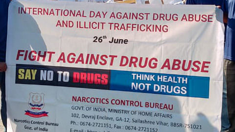 A banner against drugs abuse by Narcotics Control Bureau