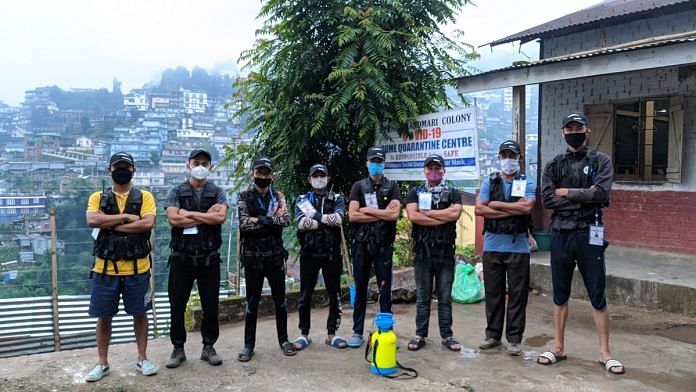 Some of the volunteers of the Covid-19 Action Committee Cum Task Force from Upper Chandmari colony in Kohima, Nagaland. | Photo: Yimkumla Longkumer/ThePrint