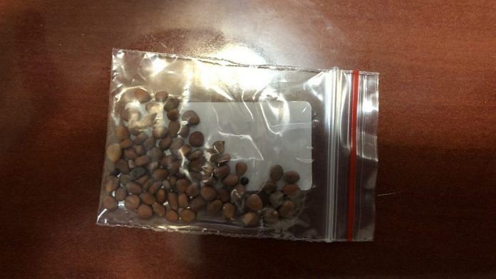 Unsolicited packages of seeds have appeared in the mailboxes of people in the US and Canada | Photo via Twitter