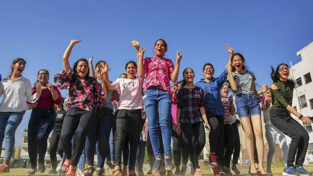 File image of students celebrating after getting their results in Amritsar (representative image) | PTI