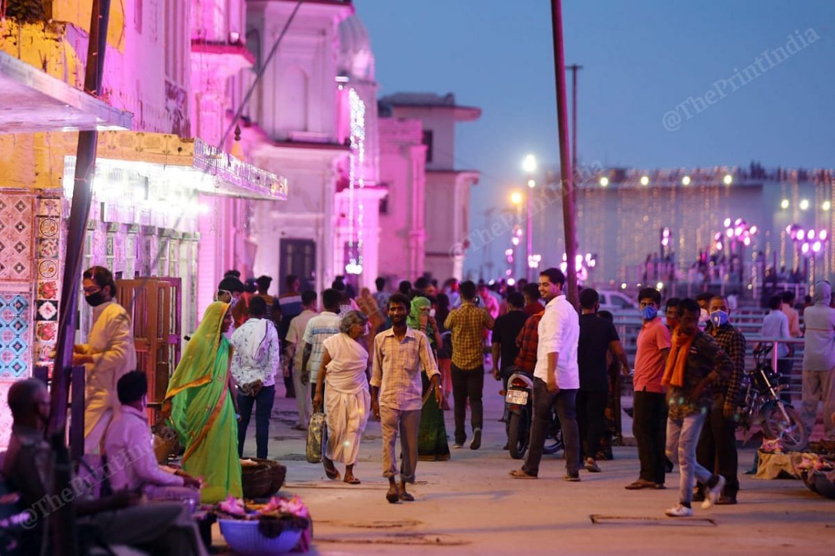 At Ayodhya's Naya ghat on the eve | Photo: Suraj Singh Bisht | ThePrint