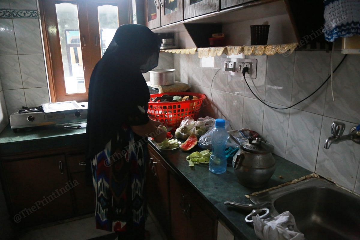Jaspal Kaur, Hardeep Kaur’s relative and neighbour, lost her mother and other relatives in the Jalalabad attack. She. along with her family, moved to Delhi. Her husband Babit Singh earns Rs 8,000 a month. Of their four children, the family can afford to send only two to school | Manisha Mondal | ThePrint