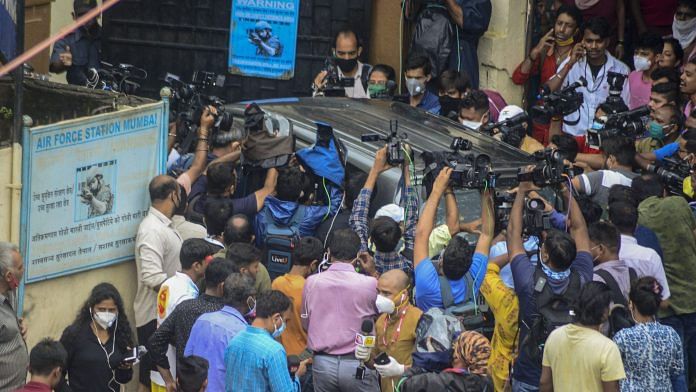 File photo | Rhea Chakraborty and her brother Showik arrive for questioning by CBI in the Sushant Singh Rajput case, at Santacruz, Mumbai, 28 Aug | PTI Photo