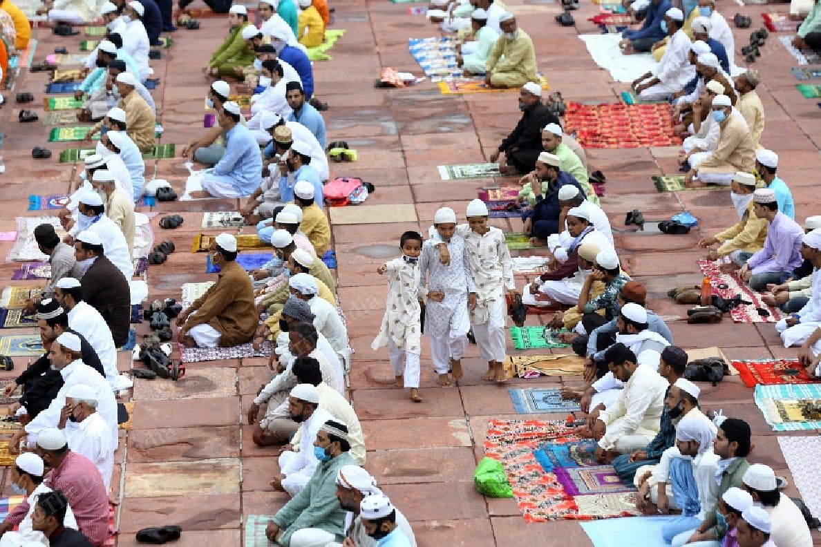 Unlike previous years that would see the mosque compound packed with people offering prayers, this year had fewer people | Suraj Singh Bisht | ThePrint