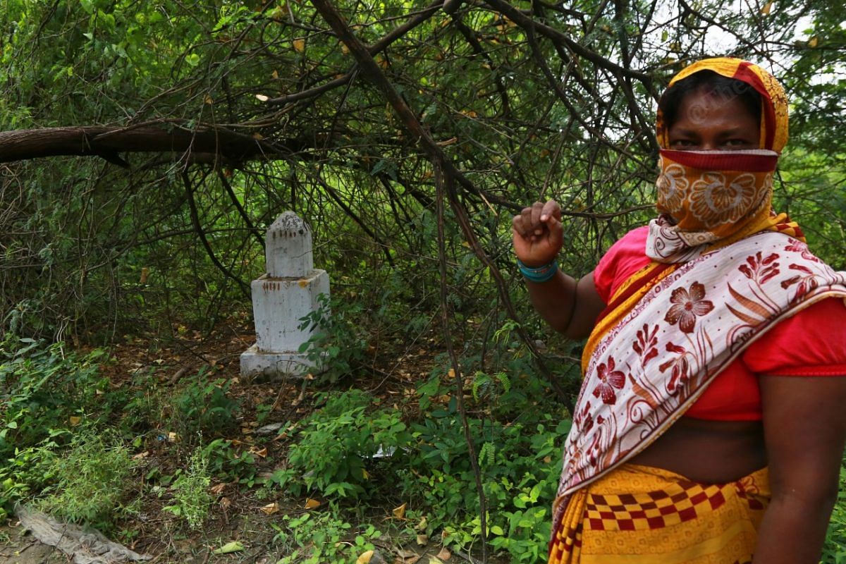 Most of the villagers are from Bihar, hence there is a small Chat mandir at the entry of the village | Photo: Manisha Mondal | ThePrint