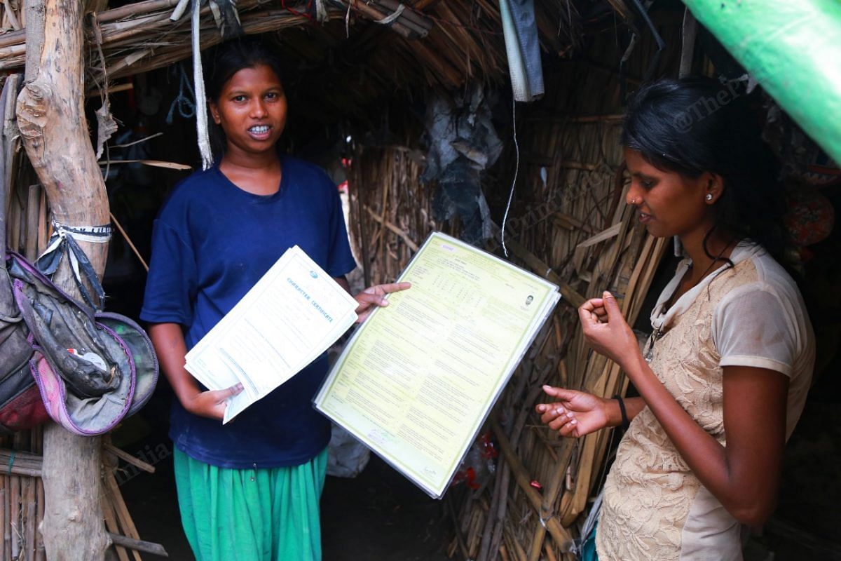 Sikha Kumari, a 23-year-old, worked at a beauty parlour in Noida, lost her job during the lockdown. She scored 64% in class 12, unfortunately, due to financial restraints could not continue her studies | Photo: Manisha Mondal | ThePrint