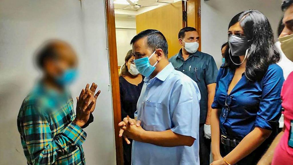 Chief Minister Arvind Kejriwal and Delhi Commission For Women Chairperson Swati Maliwal visit AIIMS hospital to meet the family of a 12-year-old girl who was raped and assaulted, in New Delhi | PTI