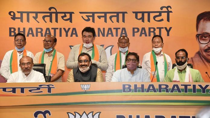 Five ex-Congress MLAs of Manipur join BJP | Twitter
