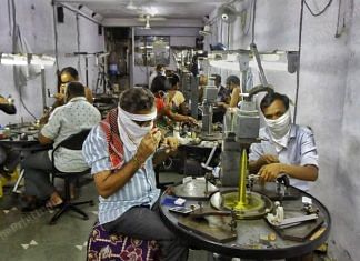 Workers cut and polish diamonds at a factory in Surat, Gujarat | Praveen Jain | ThePrint