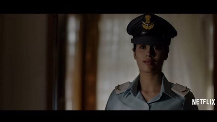 Janhvi Kapoor in a still from the movie 'Gunjan Saxena: The Kargil Girl' | YouTube screengrab | Netflix India