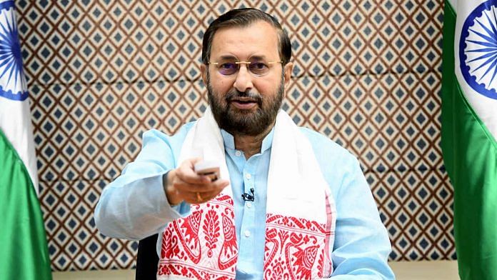 Union Minister for Information and Broadcasting Prakash Javadekar | Photo: ANI