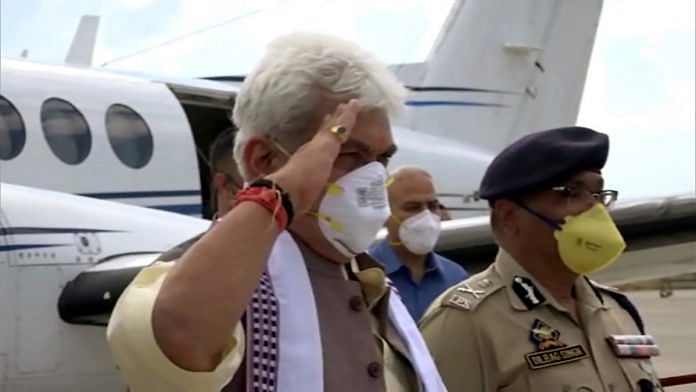 New J&K Lieutenant Governor Manoj Sinha, who arrived in Srinagar Thursday, is expected to take the lead in the young entrepreneurs empowerment programme | Photo: ANI