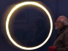 Representational image|. PM Modi looks at a solar eclipse in 2019 | Facebook/narendramodi