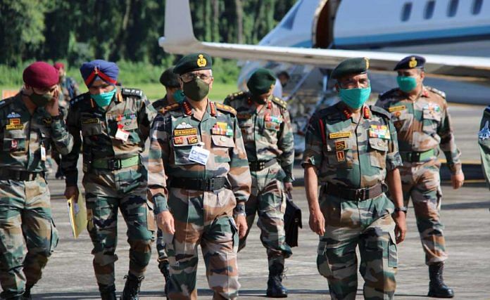 Indian Army chief General M.M. Naravane at Tezpur Thursday | Twitter | @airnewsalerts
