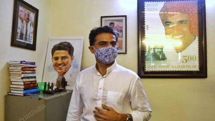 Congress leader Sachin Pilot at his Delhi residence | Suraj Singh Bisht | ThePrint