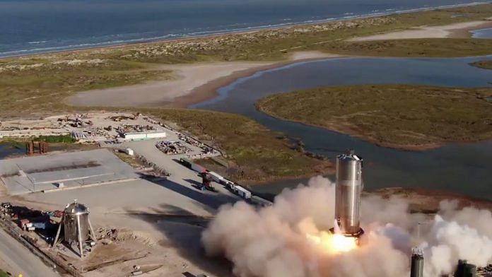 Screengrab from the SpaceX hop test of the Starship SN5 | Twitter
