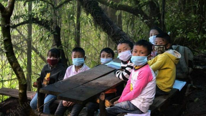Around 39 students in Tsuruhu Village were compelled to take their exams inside a dense forest because that's the only spot with net connectivity | Yimkumla Longkumer | ThePrint