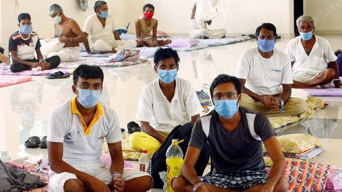 Vadodara jail inmates who tested positive for Covid-19 in isolation at a guest house | Photo: Praveen Jain | ThePrint