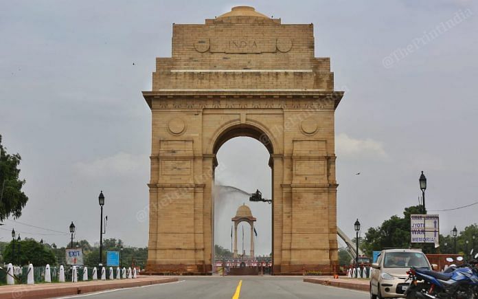 Preparations under way in New Delhi's India Gate ahead of the 74th Independence Day celebrations | Photo: Suraj Singh Bisht