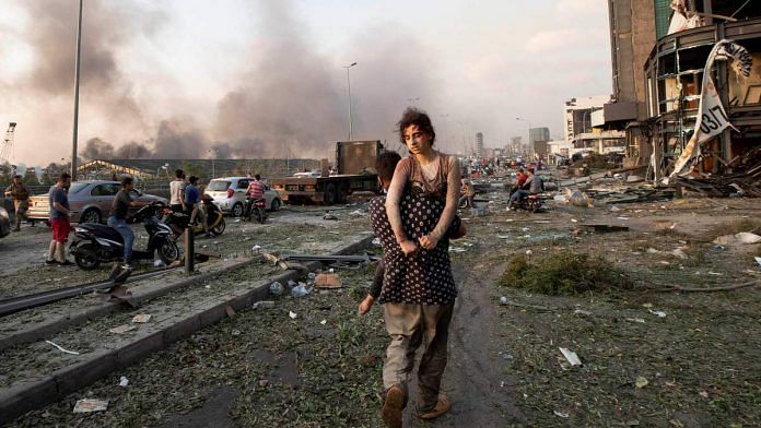 A massive explosion, said to be caused by ammonium nitrate, struck Lebanon's capital Beirut Thursday, causing widespread death and destruction | Photo: PTI