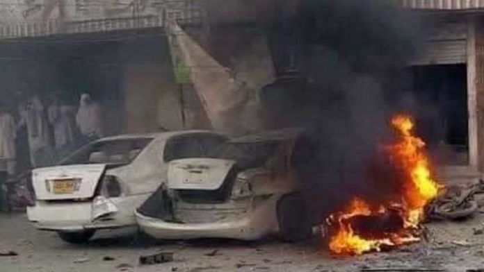 Scene of the bomb blast in Chaman, Balochistan | Twitter