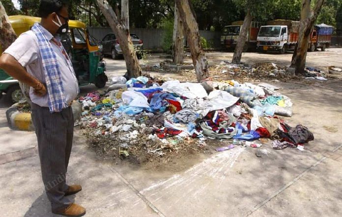 File image of PPE kits disposed of outside the Nigambodh Ghat crematorium in New Delhi | Representational image | Praveen Jain | ThePrint