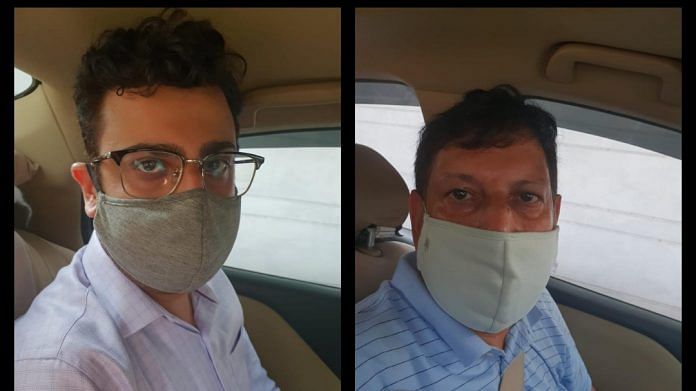 The father-son duo, Gaurav Arora (L) and Krishan Kumar Arora | @DGPPunjabPolice | Twitter