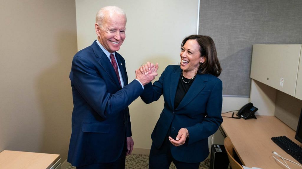 Democratic presidential nominee Joe Biden with Indian-origin senator Kamala Harris | Twitter/Joe Biden