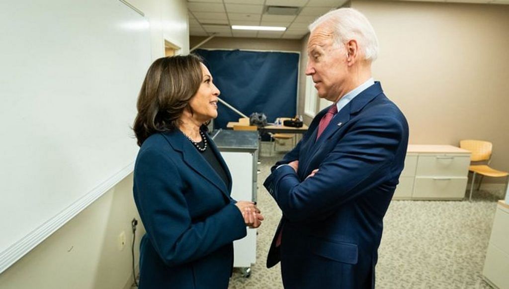 US Senator and Vice President nominee Kamala Harris with US Presidential candidate Joe Biden| Twitter/ Team Joe