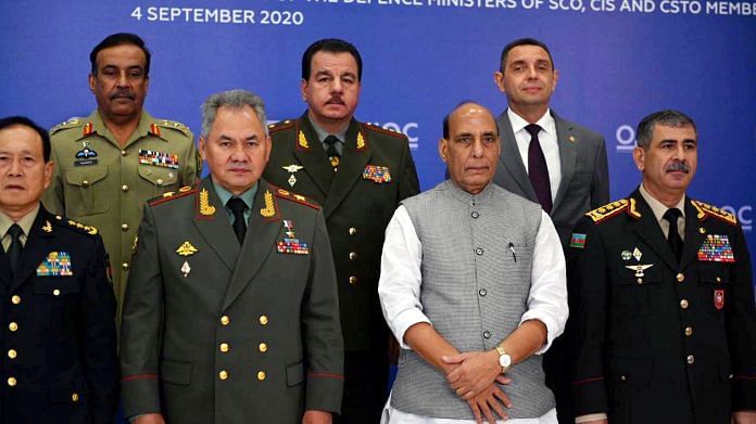 Union Minister for Defence Rajnath Singh attends the Joint Meeting of the Heads of Defence Ministers of Shanghai Cooperation Organisation (SCO), Commonwealth of Independent States (CIS) and Collective Security Treaty Organisation (CSTO) members, in Moscow on Friday. | ANI