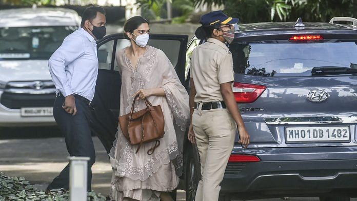 Bollywood actress Deepika Padukone arrives at NCB for questioning in a drug case related to late actor Sushant Singh Rajput's death | PTI