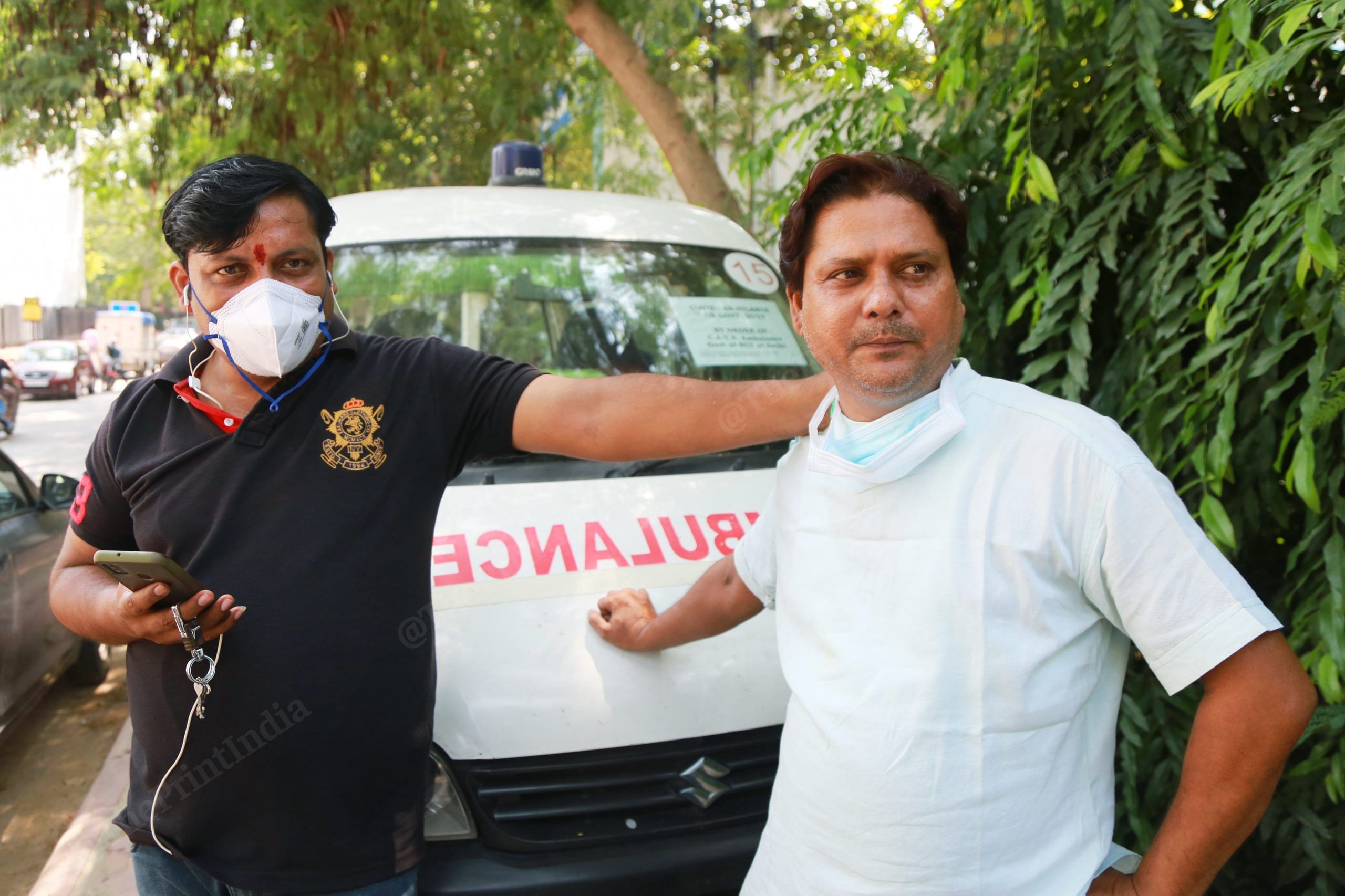 Gaurav and Mohsin (right), the two coordinators of ambulances. | Photo: Manisha Mondal/ThePrint