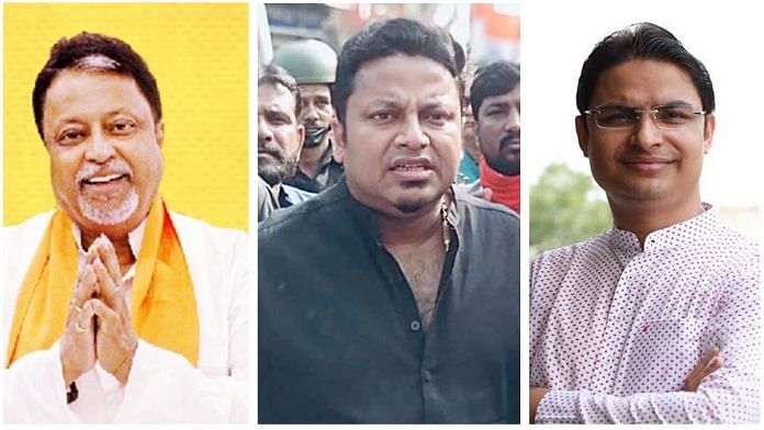 (L-R) BJP leaders Mukul Roy, Anupam Hazra and Raju Bista | Facebook