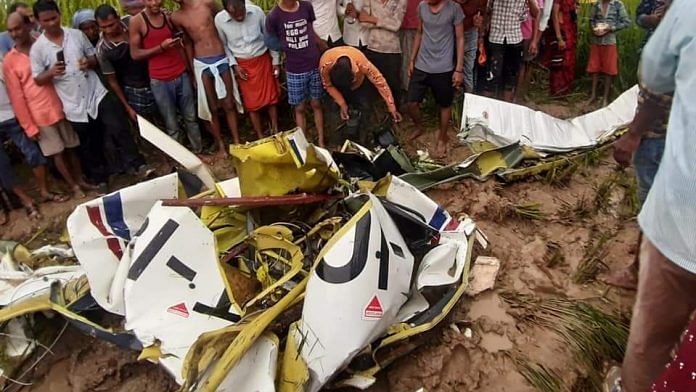 A four-seater training aircraft crashed in Uttar Pradesh's Azamgarh Monday | Twitter