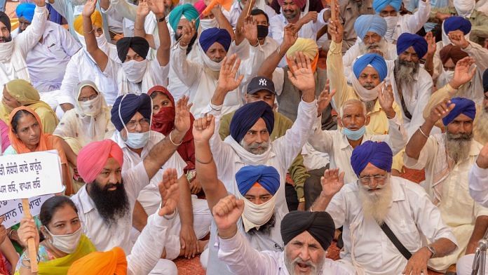 File photo | Farmers' organisations block a railway track during a protest over farm bills Punjab | PTI