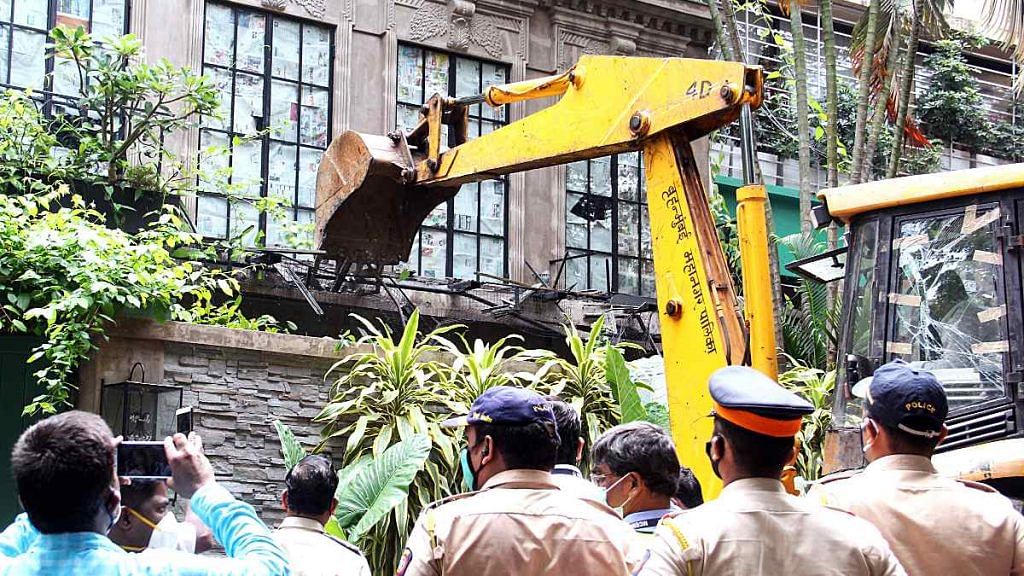 Brihanmumbai Municipal Corporation (BMC) officials carry out demolition at Kangana Ranaut's office in Mumbai on 8 September | ANI