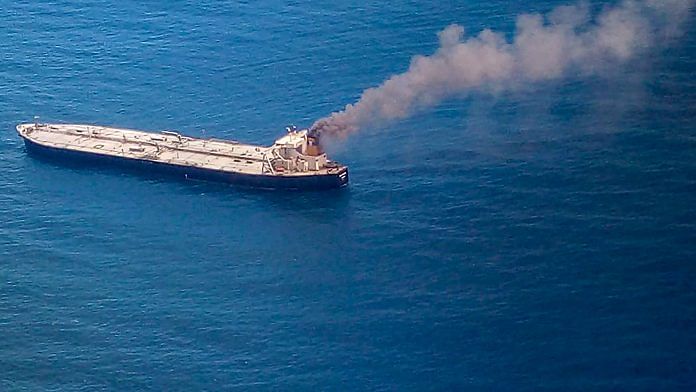Oil tanker New Diamond caught fire off the east coast of Sri Lanka on 3 September