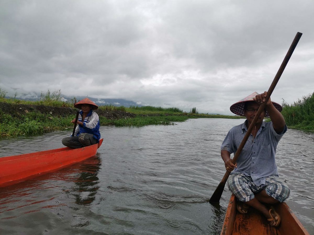 Fishermen of Champu Khangpok have to navigate the phumdi-populated waters using narrow, wooden canoes| Angana Chakrabarti | ThePrint