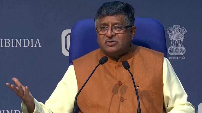 Minister of Law and Justice Ravi Shankar Prasad addresses media during a press conference in New Delhi Monday | ANI