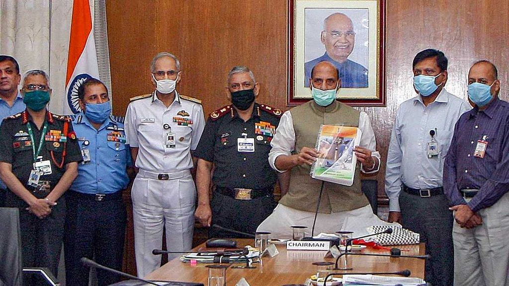 Defence Minister Rajnath Singh releases the New Defence Acquisition Procedure (DAP) at the Defence Acquisition Council (DAC) meeting, in New Delhi on 28 September 2020 | @DefenceMinIndia | Twitter