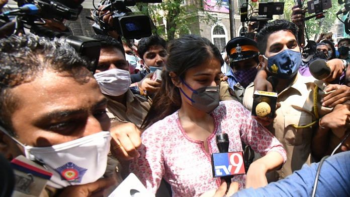 Actor Rhea Chakraborty outside Narcotics Control Bureau in Mumbai | By special arrangement | ThePrint