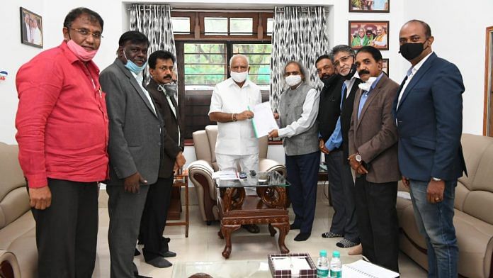 Members of the fact-finding committee submit their report to Karnataka CM B.S. Yediyurappa | By special arrangement