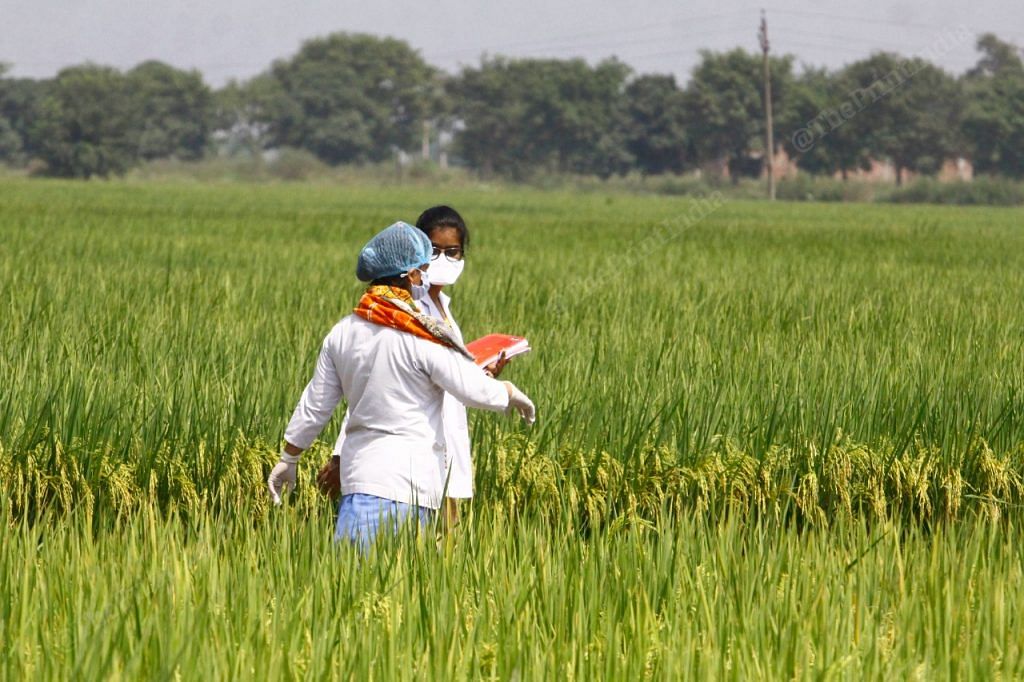 Nurses prepare ahead of the test drive near a field in Punjab’s Sahnewal town | Praveen Jain | ThePrint